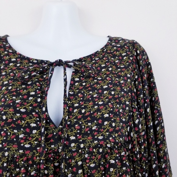 Denim & Supply RL | Black Floral Boho Peasant Top - Picture 2 of 6